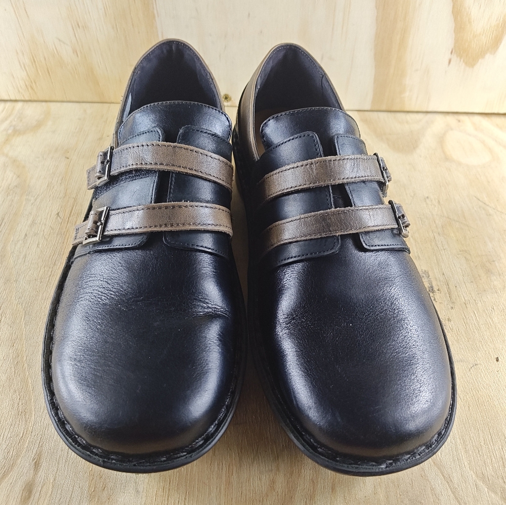 Naot Women two tone Leather Double Adjustable Strap Mary Jane Comfort Shoes 41